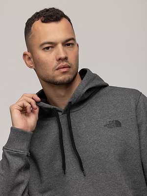 THE NORTH FACE hoodie dark gray small logo קפוצון בצבע אפור כהה עם לוגו שחור