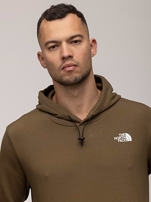 THE NORTH FACE hoodie small logo קפוצון בצבע ירוק חום לוגו קטן
