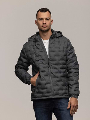 PALM MYKONOS coat dark gray מעיל תרמי בצבע אפור כהה