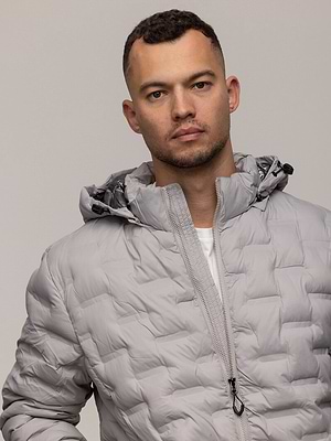 PALM MYKONOS coat light gray מעיל תרמי בצבע אפור בהיר - L