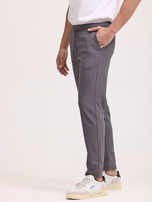 2512 long pants מכנס ספורט אלגנט ארוך בצבע אפור כהה