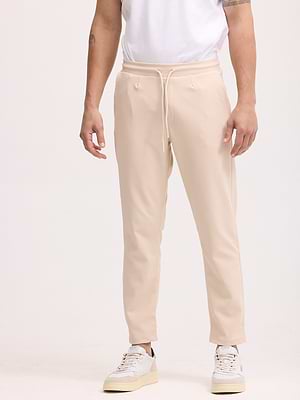 2512 long pants מכנס ספורט אלגנט ארוך בצבע קרם