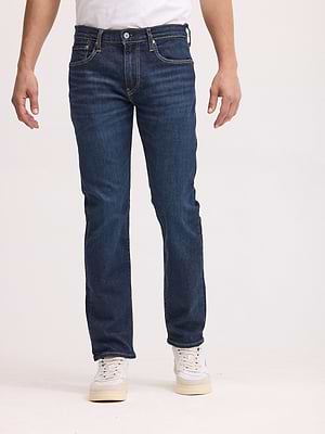 LEVI'S jeans גינס בצבע כחול כהה עם תיפורים בגזרת 502