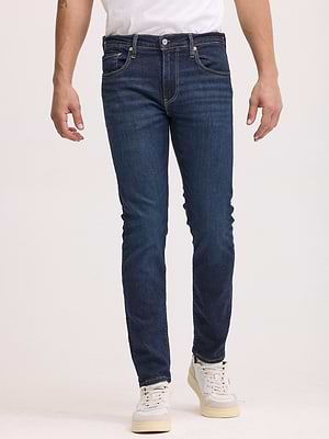 LEVI'S jeans גינס בצבע כחול כהה עם תיפורים בגזרת 512