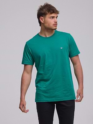 GANT t shirt small logo חולצה בצבע ירוק רולקס - XL