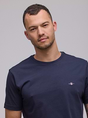 GANT navy t shirt small logo חולצה בצבע נייבי - L