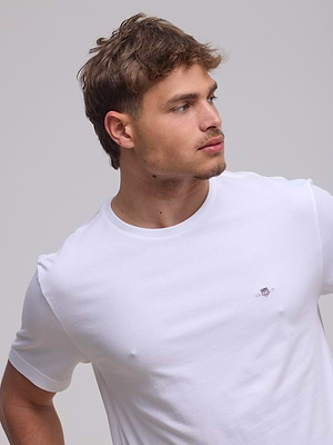 GANT white t shirt small logo חולצה בצבע לבן