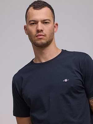 GANT black t shirt small logo חולצה בצבע שחור