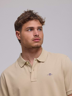 גאנט פולו בצבע בז' GANT polo (REGULAR fit) shield beige - xxl