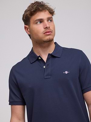 גאנט פולו בצבע נייבי GANT polo (SLIM fit) shield navy - L