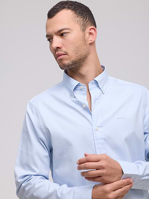 חולצה מכופתרת light blue GANT oxford Slim Fit תכלת
