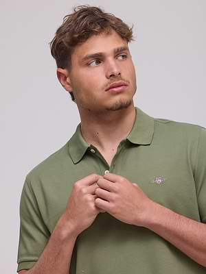 גאנט פולו בצבע ירוק זית GANT polo (SLIM fit) shield navy - 3xl