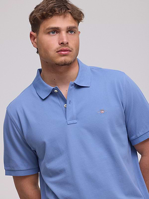 גאנט פולו בצבע כחול אוקיינוס GANT polo (REGULAR fit) shield blue - XL