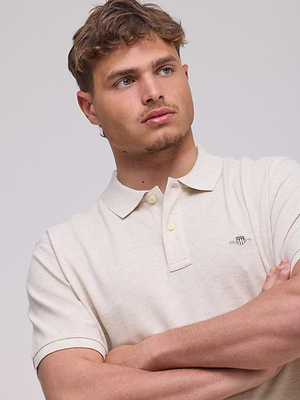 גאנט פולו בצבע בז' אפרפר GANT polo (REGULAR fit) shield beige gray - XL