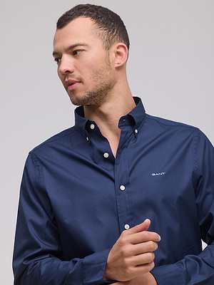 חולצה מכופתרת בצבע כחול נייבי navy blue GANT oxford Slim Fit