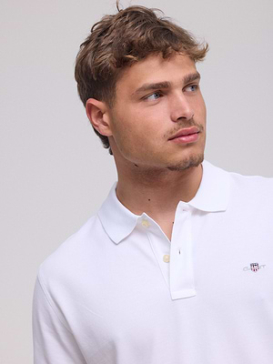 גאנט פולו בצבע לבן GANT polo (SLIM fit) shield white