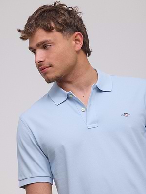 גאנט פולו בצבע תכלת שמיים GANT polo (SLIM fit) shield light blue