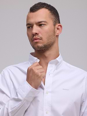 חולצה מכופתרת בצבע לבן GANT oxford Slim Fit white