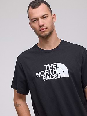 THE NORTH FACE logo t shirt חולצה בצבע שחור עם לוגו גדול בחזית המוצר