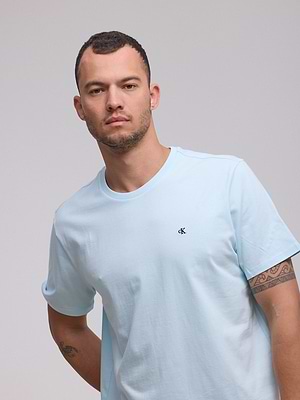 CALVIN KLEIN logo t shirt חולצה בייסיק צבע תכלת לוגו קטן