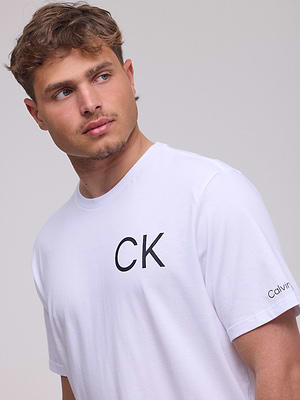 CALVIN KLEIN logo t shirt חולצה בצבע לבן עם לוגו CK צידי גדול