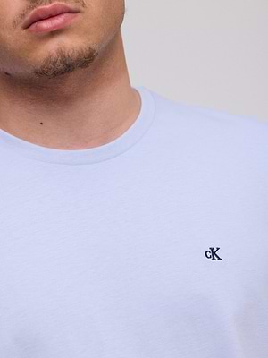 CALVIN KLEIN logo t shirt חולצה בייסיק צבע כחול אפור לוגו קטן - M