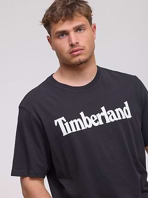 TIMBERLAND  logo t shirt חולצה בצבע שחור עם לוגו המותג בחזית המוצר