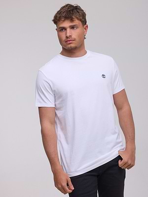TIMBERLAND  logo t shirt חולצה בצבע לבן לוגו קטן צידי - xl