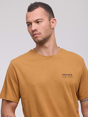 TIMBERLAND  logo t shirt חולצה בצבע כתום לוגו מלל צידי P-74