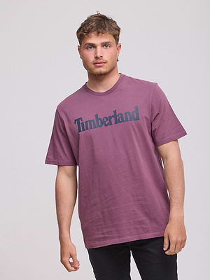 TIMBERLAND logo t shirt חולצה בצבע סגול עם לוגו שחור P-50