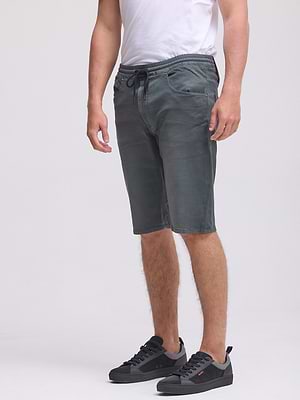 DIESEL jeans d-krooshort jogg ג'ינס דיזל ג'וג קצר צבע ירוק כהה 0670M