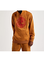 TIMBERLAND hoodie orange big red logo קפוצון בצבע כתום עם הדפס גדול בחזית המוצר אדום