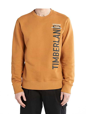 TIMBERLAND sweatshirt orange big logo סווטשירט בצבע כתום עם לוגו אורכי שחור