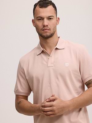 TIMBERLAND pudra polo פולו בצבע פודרה עדין עם לוגו המותג בעיגול