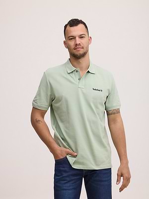 TIMBERLAND light green polo פולו בצבע ירוק עדין עם לוגו המותג בכתב