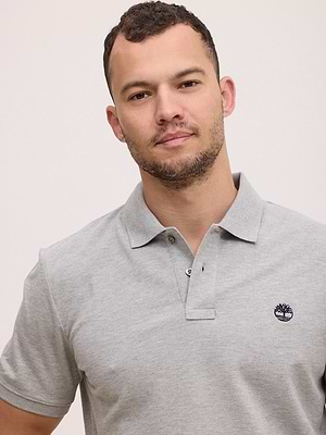 TIMBERLAND gray polo פולו בצבע אפור טניס עם לוגו המותג עיגול