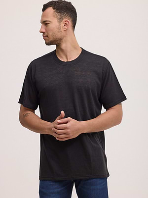 PALM MYKONOS black linen t shirt חולצת פשתן בצבע שחור OVERSIZE