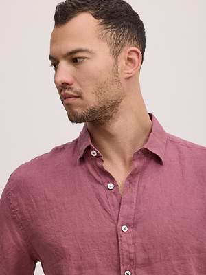 PALM MYKONOS linen shirt מכופתרת פשתן צבע ורוד עתיק