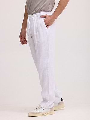 PALM MYKONOS linen pants מכנס ארוך פשתן לבן