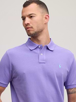 RALPH LAUREN polo logo פולו בצבע סגול סוס תכלת CUSTOM SLIM FIT