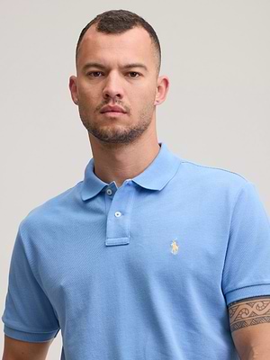 RALPH LAUREN polo logo פולו בצבע תכלת סוס צהוב CLASSIC FIT
