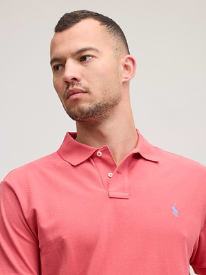 RALPH LAUREN polo logo פולו בצבע אפרסק סוס תכלת CLASSIC FIT