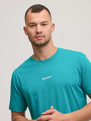 GANT t shirt tourkise small logo חולצה בצבע טורקיז לוגו קטן במרכז המוצר