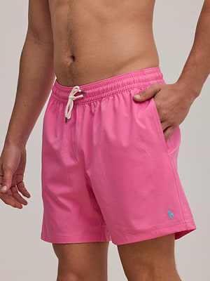 RALPH LAUREN swimshort small logo בגד ים ראלף לורן בצבע ורוד פוקסיה