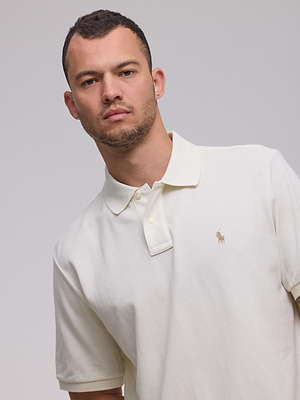 RALPH LAUREN polo logo פולו בצבע קרם סוס חום CLASSIC FIT