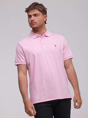 RALPH LAUREN polo logo colour פולו בצבע ורוד בד מרצרייז סוס צבעוני SLIM FIT