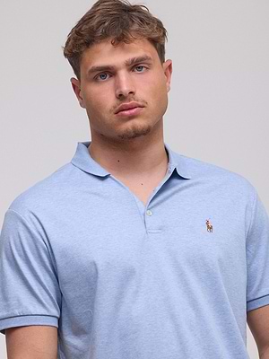 RALPH LAUREN polo logo colour פולו בצבע כחול ג'ינס בד מרצרייז סוס צבעוני SLIM FIT