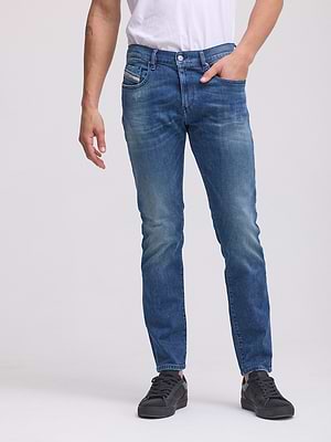DIESEL jeans d-struk בצבע כחול ג'ינס משופשף 0ADBT