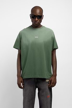 CATCH small logo t shirt חולצה בייסיק בצבע ירוק טאי דאי לוגו קטן במרכז