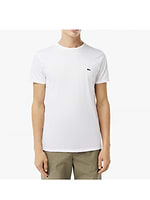 LACOSTE t shirt short sleeve טי שירט לקוסט בצבע לבן 001 עם התנין האייקוני (REGULAR FIT)